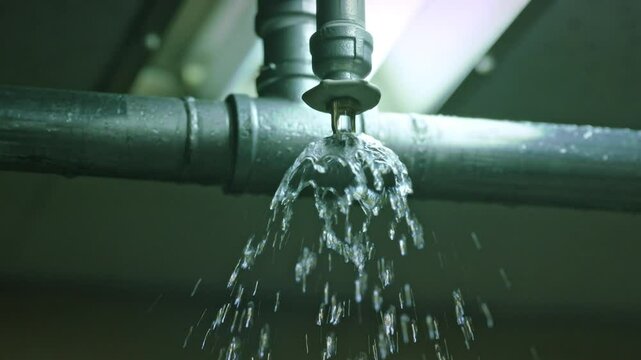 동파된 수도계량기 때문에 멈추는 스프링클러