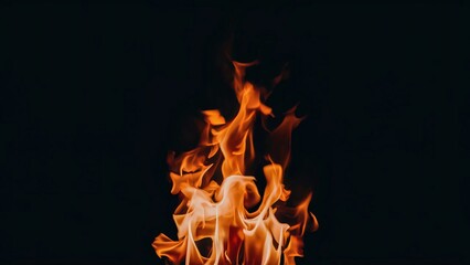 Fire flames in black background