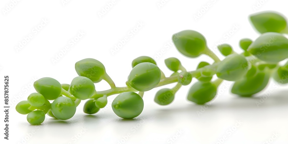 Aufkleber isolated string of pearls senecio rowleyanus on white background for printing. concept senecio rowle