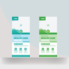 Medical healthcare roll up promotion banner design template