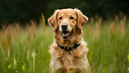Portrait of a golden retriever dog
