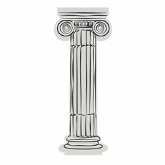 Fototapeta premium antique marble column isolated on white