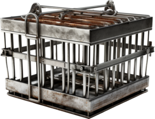 metal bird cage isolated on white or transparent background,transparency 