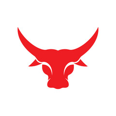 aggressive horned bull head logo design