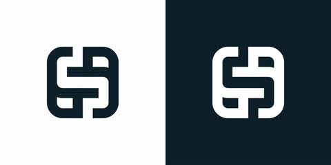 Obraz premium Geometric rectangular letter S initial vector logo design with a modern, simple, clean and abstract style.
