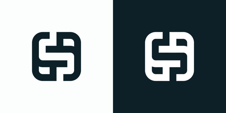 Geometric rectangular letter S initial vector logo design with a modern, simple, clean and abstract style.