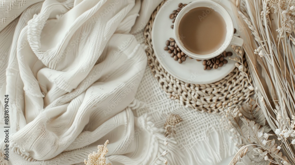 Wall mural Boho mockup with coffee beans