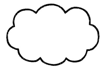 ラフな線で描いたシンプルな雲の形のフレーム（ドットノイズ入り）