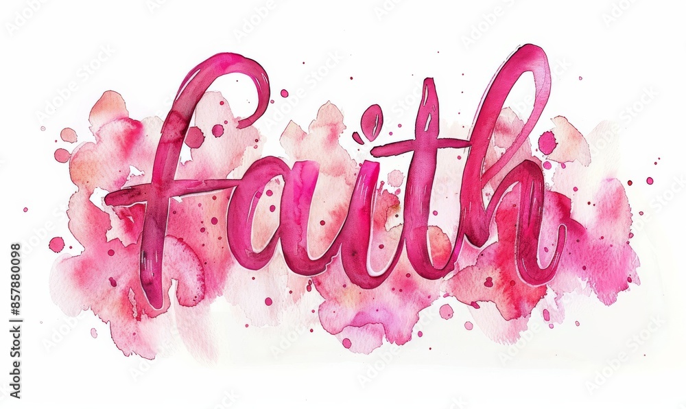 Wall mural faith - modern calligraphy lettering text on grunge splash background - Wall murals