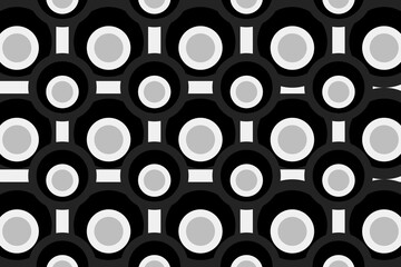 Black and white abstract pattern stacked circles background