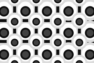 Black and white abstract pattern stacked circles background