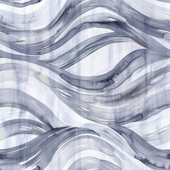 Seamless pattern abstract silver gray colors background swirling watercolor waves with wide...