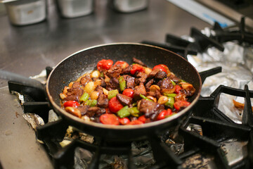 spices and herbs on the table meat