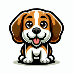 Beautiful Beagle Dog Outdoors: Active and Friendly Purebred Pet with Joyful Expression, Perfect for Animal Illustrations and Art