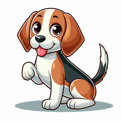Beautiful Beagle Dog Outdoors: Active and Friendly Purebred Pet with Joyful Expression, Perfect for Animal Illustrations and Art