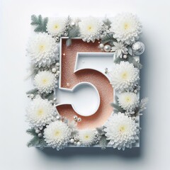 White chrysanthemum-colored number se