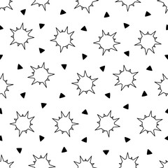 Bacteria, virus, germ, microbe and pathogen. Seamless pattern. Coloring Page. Medical healthcare. Hand drawn style. Vector drawing. Design ornaments.