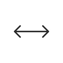 Horizontal resize, linear style icon. move left and right. Double-headed arrow pointing left and right. Editable stroke width.