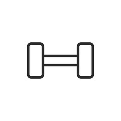 Dumbbell, linear style icon. weight training and fitness equipment. Editable stroke width