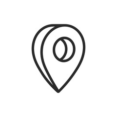 location pin, linear style icon. geographic locations or points of interest. Editable stroke width