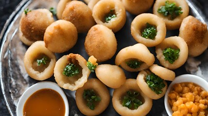 indian street food, delicious panipuri