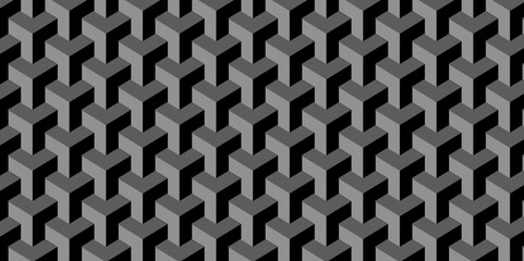 Dark black modern cube technology business wall an floor concept wallpaper. Abstract vector soft black mosaic grid pattern. Geometric square backdrop cubic design. Illustration tile metal element.