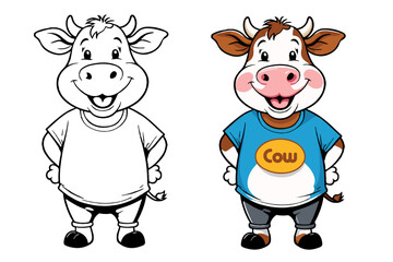  A charming cow vector cartoon art, perfect for children's books, farm-themed decor, and digital designs. Add playful, delightful illustrations to enrich your creative projects