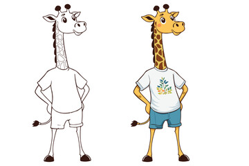 Explore delightful giraffe vector cartoon art, perfect for children's books, safari-themed decor, and digital designs. Add whimsical charm to your projects with these adorable illustrations