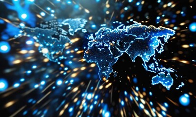 neon-colored earth map 