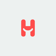 letter H smile professional logo vector illustration template design