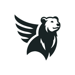 bear with wing wild animal professional logo vector illustration template design