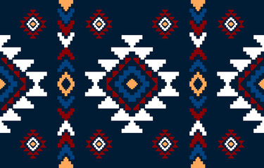 Ancient echoes Aztec geometric seamless patterns southwest Navajo Native American tribal ethnic colorful for textile printing