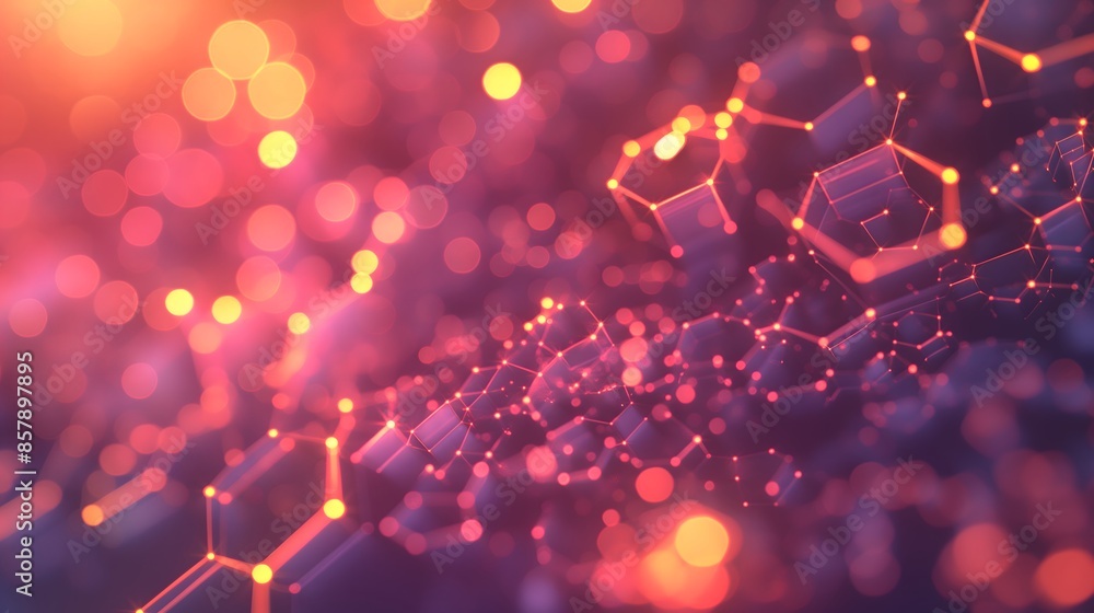 Aufkleber 3. design a sophisticated abstract background with hexagon patterns adorned with subtle glowing ligh