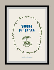 Minimal hand drawn vector dolce vita illustration with aesthetic quote in a poster frame. Matisse style illustrations.	