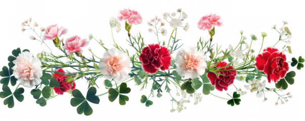 Carnation Garland with Daisies and Clover