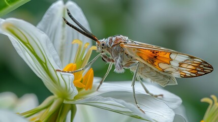 Pterygota on ornithogalum flower