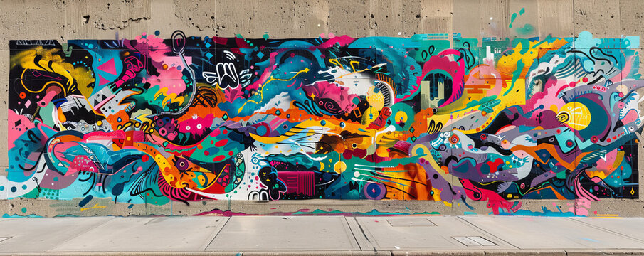 A vibrant street art mural, its bold colors and powerful message transforming an urban wall into a work of art.