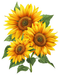 Obraz premium Cluster of Yellow Sunflowers