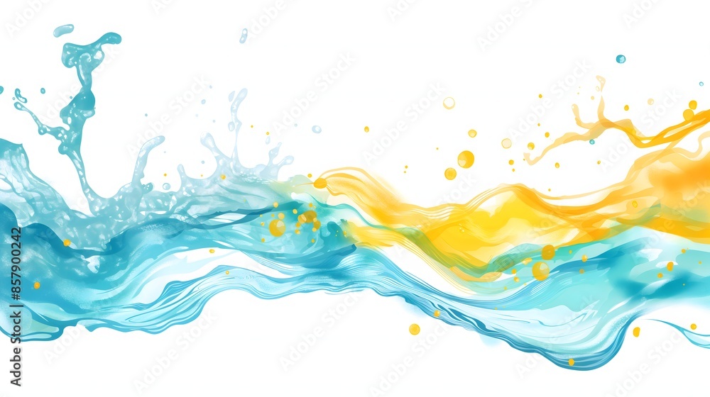 Poster 2. create an artistic representation of a summer-themed vector abstract background and banner, incor