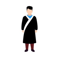 linear people of different colors, in different clothing styles and ages