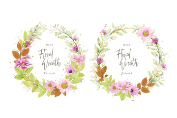 beautiful floral wreath and leaves design