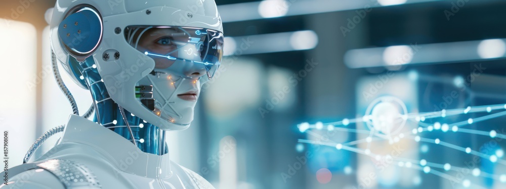 Poster ai health bot scheduling appointments: a sleek, futuristic ai health bot with a friendly interface, 