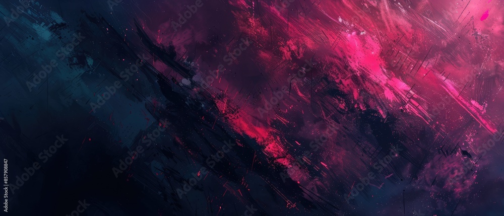 Poster futuristic pattern of colorful red and magenta shapes in motion with a digital wave of light and wat
