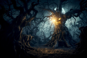 Fototapeta premium Ancient Tree with a Mysterious Face