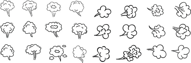 Comic fart cloud. Bad stink balloon. Smoke gas cloud in comic style. Explosion, angry breath.eps10