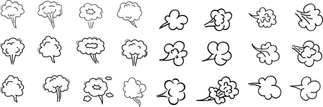 Comic fart cloud. Bad stink balloon. Smoke gas cloud in comic style. Explosion, angry breath.eps10