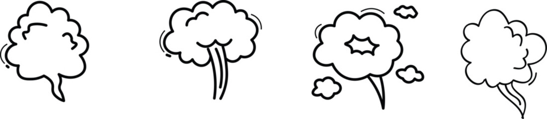 Comic fart cloud. Bad stink balloon. Smoke gas cloud in comic style. Explosion, angry breath.eps10