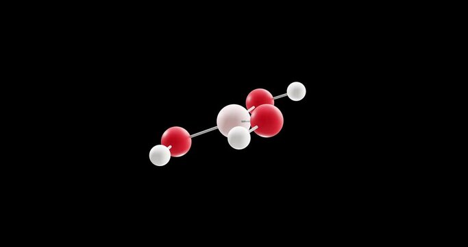 Boric acid molecule, rotating 3D model of orthoboric acid, looped video on a black background