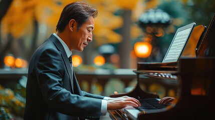 Corporate Maestro: Businessman Harmonizing Financial Insights