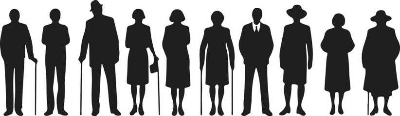 set of people isolated